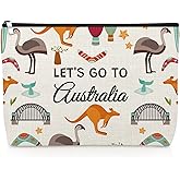 Australia Trip Gift Australia Lover Makeup Bag Travel Themed Gifts for Best Friend Sister Australian Vacation Lover Cosmetic Bag Traveling Graduation Present Travel Pouch for Birthday Christmas