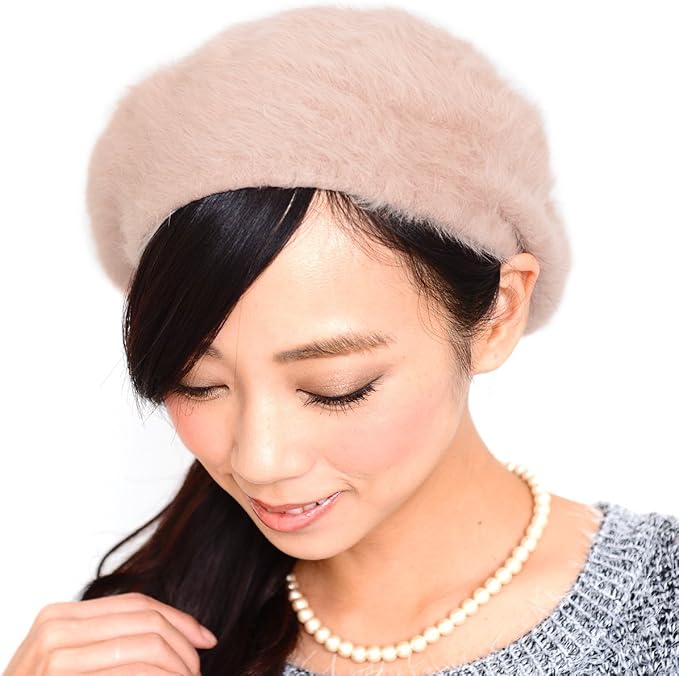 Amazon 人気雑誌ｇｉｎｇｅｒ掲載 選べる10色 リアルラビットファー アンゴラベレー帽 ふわふわ ベレー帽 ホワイト ベレー帽 通販