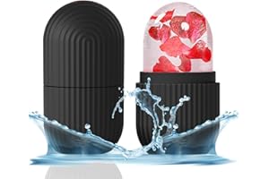 KOGITI Ice Mold for Face, Ice Roller for Face & Eye, Beauty Facial Ice Rollers Ice Holder Mold Face Puffiness Relief Massage Skin Care Tools, Ice Facial Cube (Black)