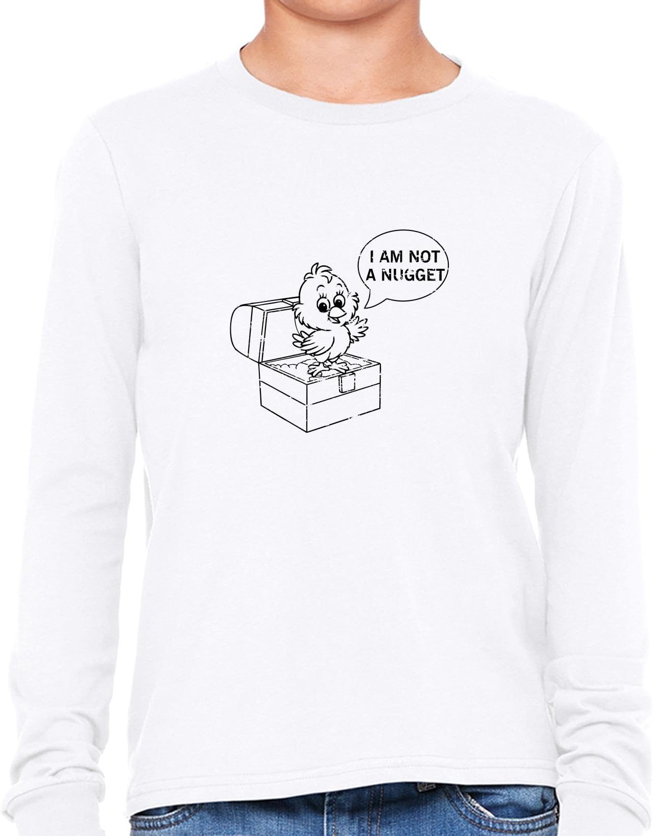 I Am Not A Nugget - Angry Baby Chick Girl's Long Sleeve T-Shirt