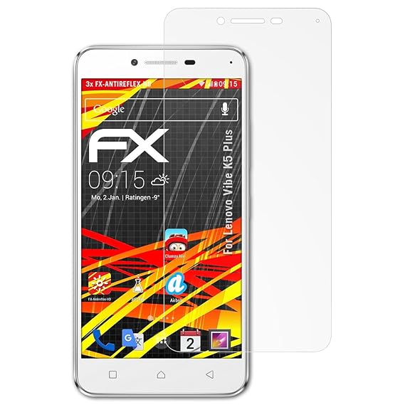 atFolix Schutzfolie kompatibel mit Lenovo Vibe K5 Plus Displayschutzfolie, HD-Entspiegelung FX Folie (3X)