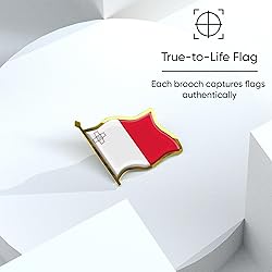 Malta Flag Lapel Pin - Enamel Metal National Badge