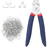 WORKPRO Hog Ring Pliers with 500 Pcs 3/4" Hog Rings | Galvanized Steel Hog Rings, For Furniture Upholstery, Auto Upholstery, Plastic Meat &amp; Sausage Casings