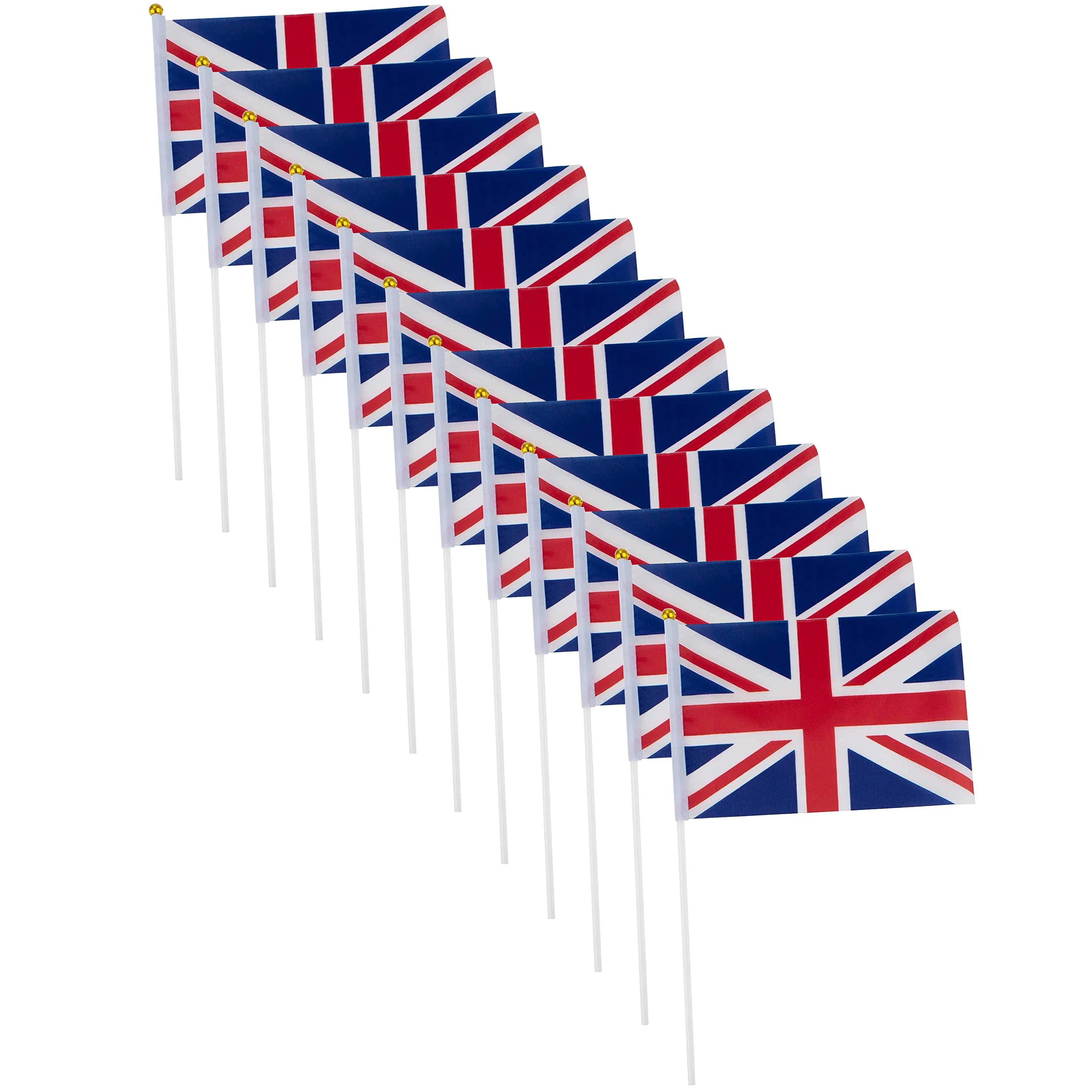 Union Jack Hand Waving Flags Perfect For GB Olympics Team Jubilee etc (Pack of 12)