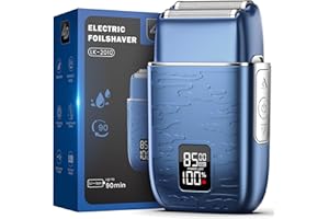 UYTHUMIDID Electric Razor for Men, Electric Shaver for Men, Upgraded Foil Shaver with 3 Adjustable Speeds, Type-C Rechargeable Close Shave Beard Trimmer, IPX7 Waterproof Wet/Dry Travel Lock (Blue)