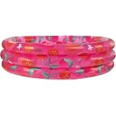 PoolCandy Strawberries &amp; Cherries Inflatable Sunning Pool | Round Adult Lounge Pool - Backyard Summer Relaxation