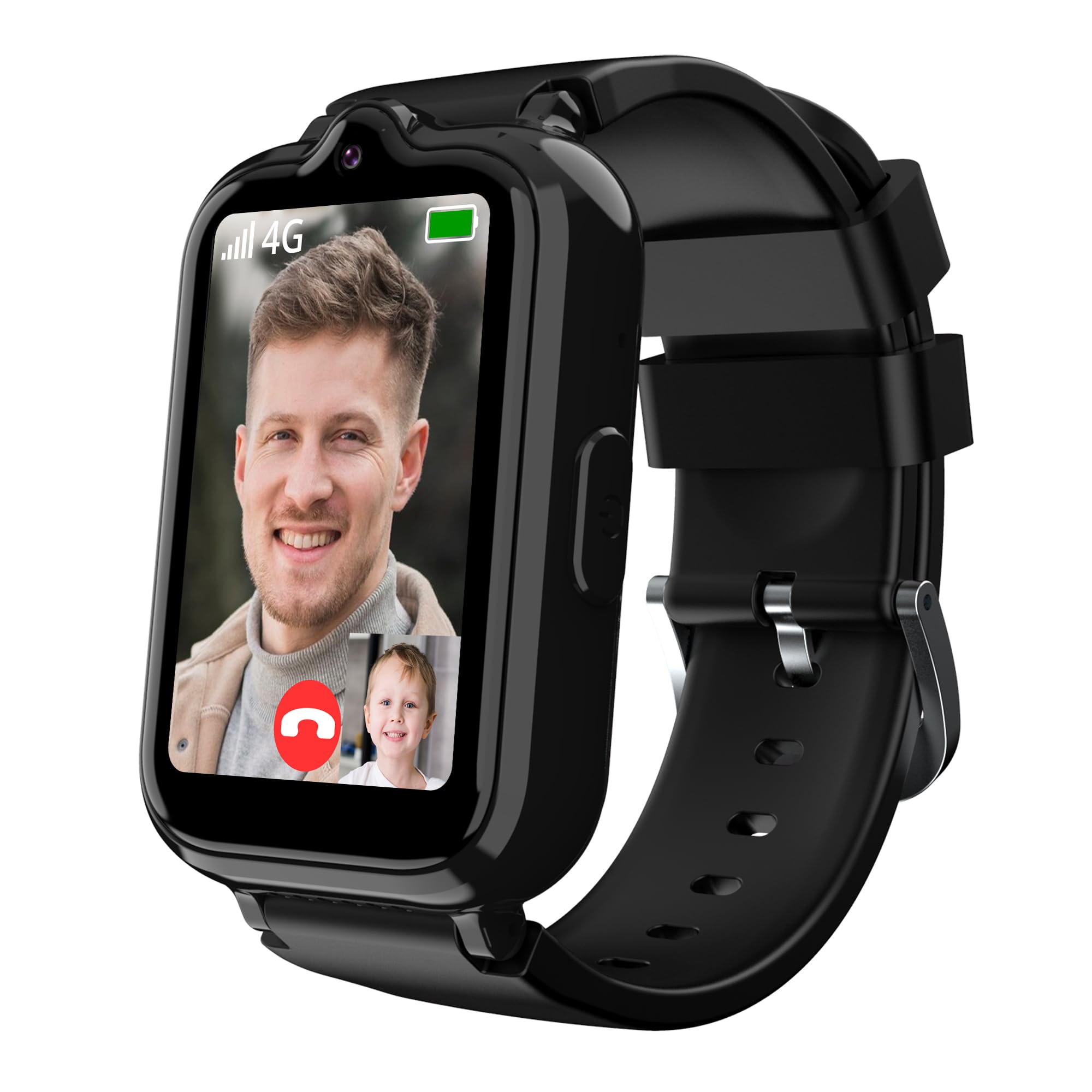 Photo 1 of 4G Kids Smart Watch Boys with GPS Tracker, Kids Cell Phone Watch with Video & Voice Calling Texting Alarm SOS Calculator Pedometer Camera School Mode Math Game, Smart Watch for Boys Age 5-13(Black)