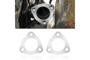 HEVLE 2PCS Exhaust Gasket, Ultra Seal 2-Bolt 2.5Inch Exhaust Flange Gasket, Reinforced High Temperature Gasket, Car Accessories Graphite Exhaust Pipe Gasket Universal for Car Exhaust Turbo (2.5 Inch)