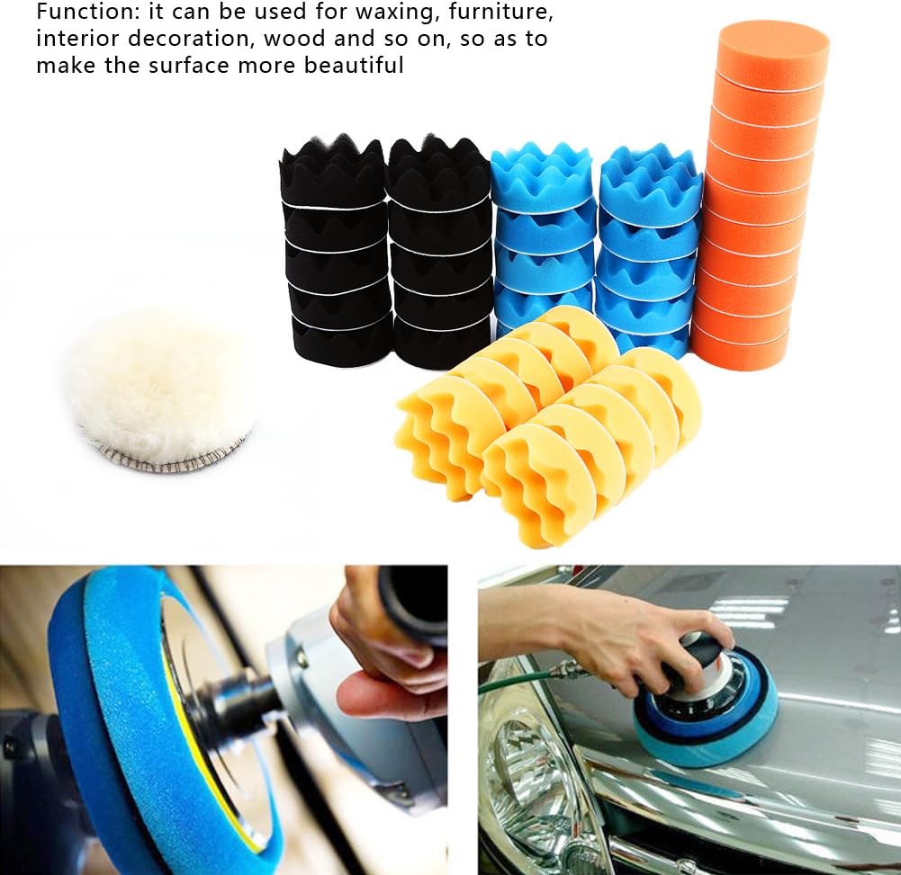 3" Sponge Car Polishing Pads Polishing Buffing Waxing Pad Kit Tool for Car Polisher Buffer - Image 4