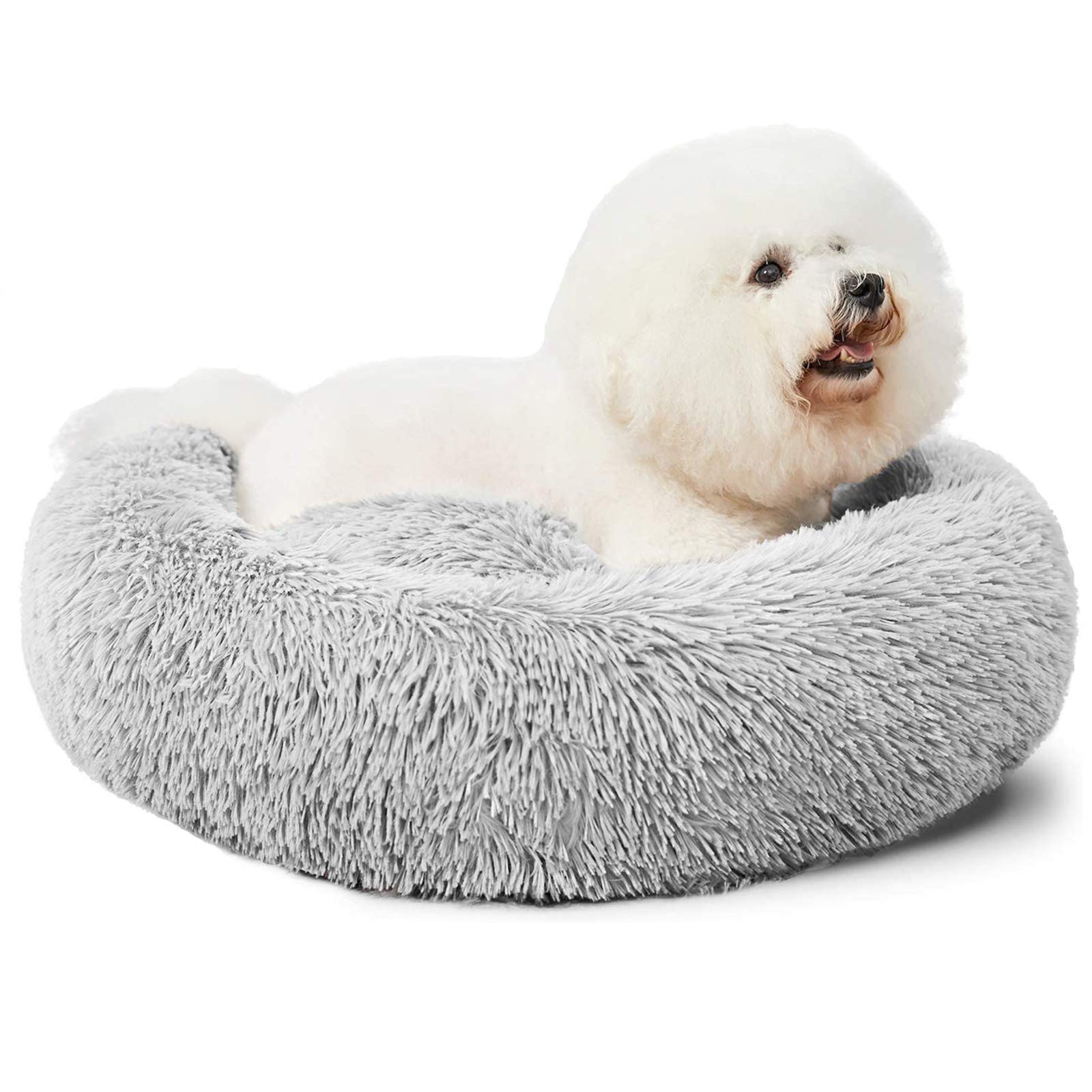 ANWA Dog Beds Calming Donut Cuddler, Puppy Dog Beds Medium Dogs, Fluffy Dog Calming Beds Large,24''