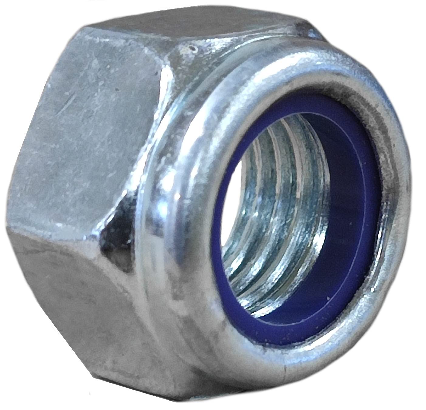 M22 Locking Nyloc Hex Nut 22mm Metal Steel Sheet Zinc Plated Nut Box of 3pcs