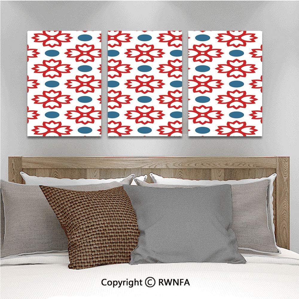 3pcs/Set Oil Painting Wall Art Abstract European Traditional Polka Dots Symmetrical Natural Inspiration Decorative Cubism Printed on Canvas Picture Modern Art for Home Decoration 13.8x19.7inch,Slate