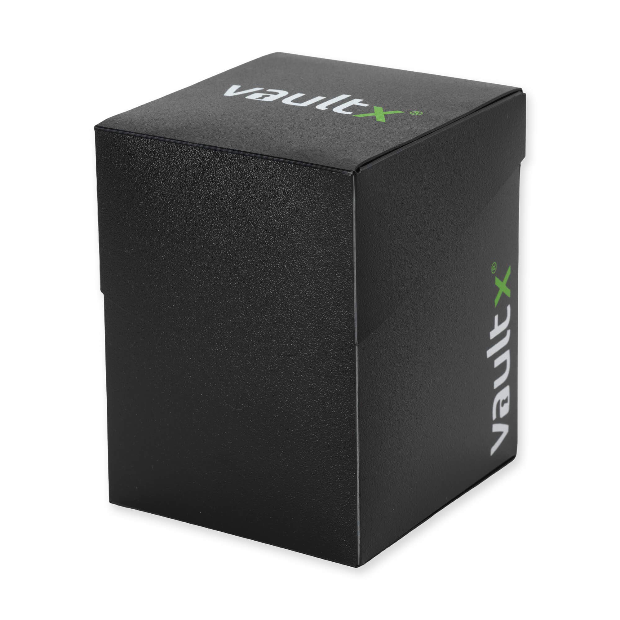 Vault X Trading Card Deck Box and 150 Black Card Sleeves, fits 100+ Sleeved Cards, Large Standard, Holder Storage Box, for MTG Commander Game, TCG (Black)