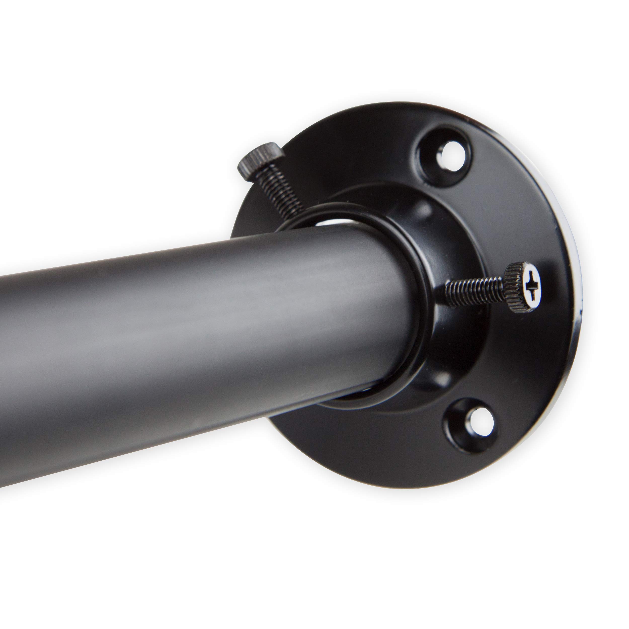 Rod Desyne 1" Adjustable Closet Rod with Socket Set, 28-48", Black