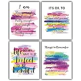 Positive affirmations wall decor, Pink Inspirational Wall Art Poster for Home Office, Bedroom, Bathroom, Motivational Quotes Print Gifts for Women, Girls, Teens, Daughter, Best Friend (8x10 Unframed)