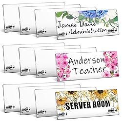 Chunful 6 Pcs Personalized Desk Name Plate Clear