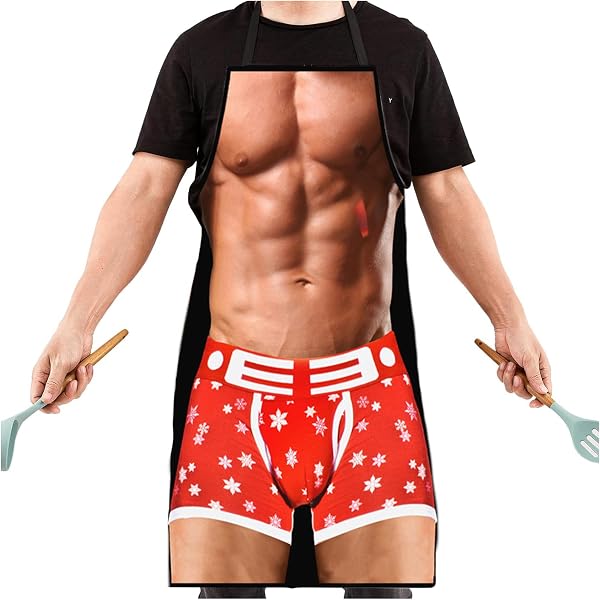 CaseTank Funny Muscleman Apron - White Elephant Gift For Dad, Men, Gag Gift, Adjustable