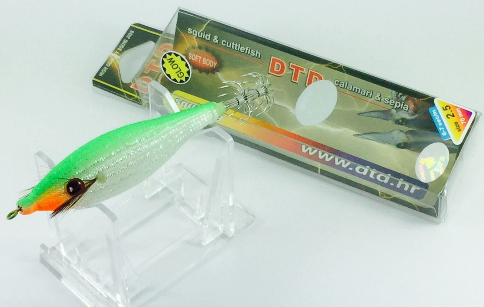 NEW 2015!!!AMAZING DTD SQUID & CUTTLEFISH JIG DIAMOND "GLAVOČ" 2.5, color GREEN