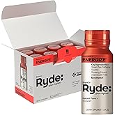 Ryde: Energize Shot | Tropical Flavor | Green Tea Caffeine, Taurine, Ginseng Extract & B Vitamins | 0 Calories, 0 Sugar | 2 FL OZ Shots | Boosts energy* (8 Pack)