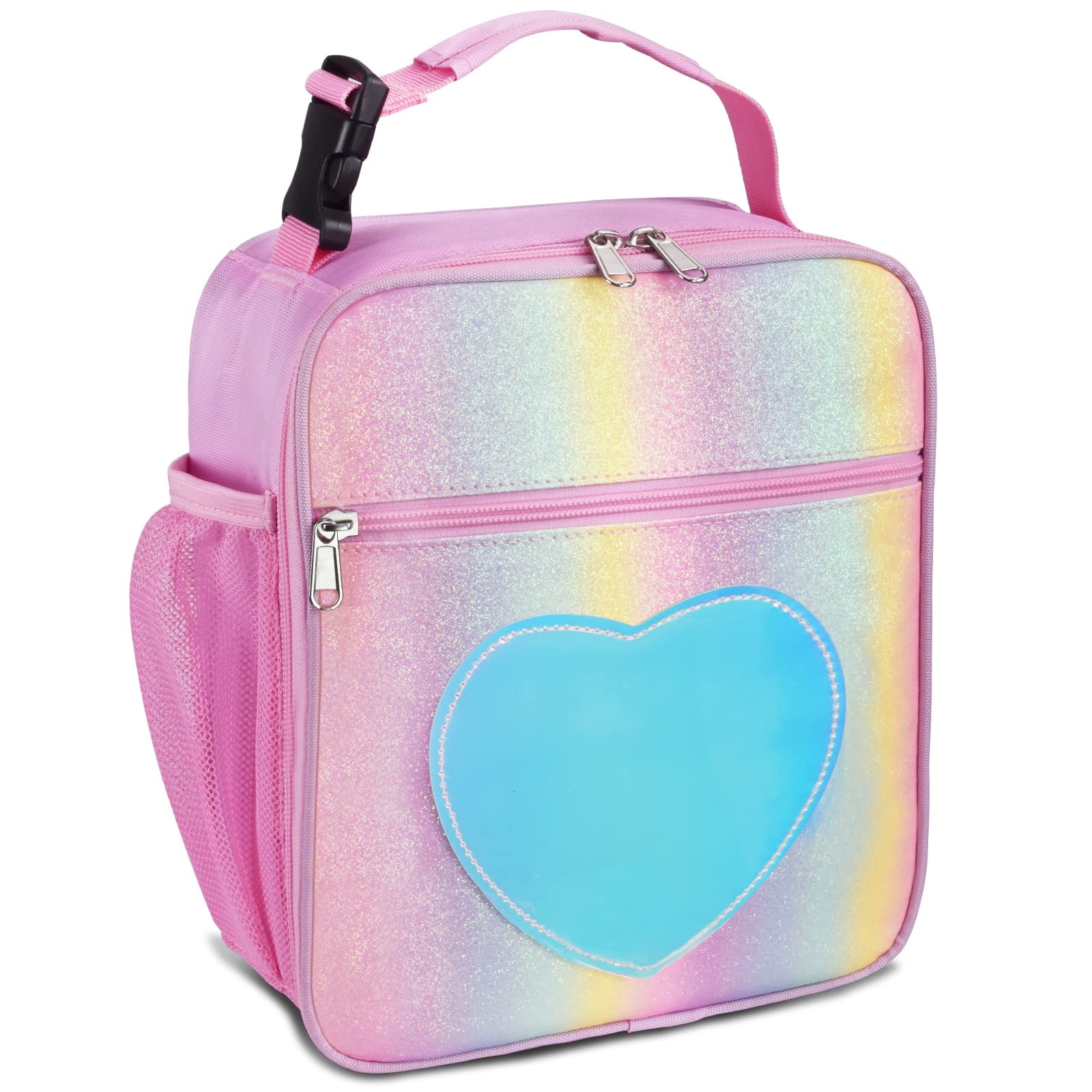 IWTTWY Insulated Lunch Bag Camo Cooler Bag Portable Carrying Lunch Box Bag for Kids Boys Girls Women Men to School Office Outdoor Picnic (Rose Gold)