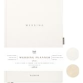 Award Winning Scribble & Dot® Wedding Planner Book and Organizer for the Bride | Tissue Wrapped in a Gift Box | Cushioned Cover | Engagement Gift | This Elegantly Designed USA Planner Allows you to Plan Every Detail (Soft Grey)