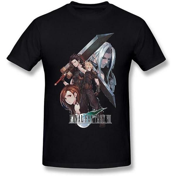 FINAL FANTASY VII Printed Tee Shirt Tシャツ Amazon.com: USTJC Men's Final Fantasy VII Group T Shirt S