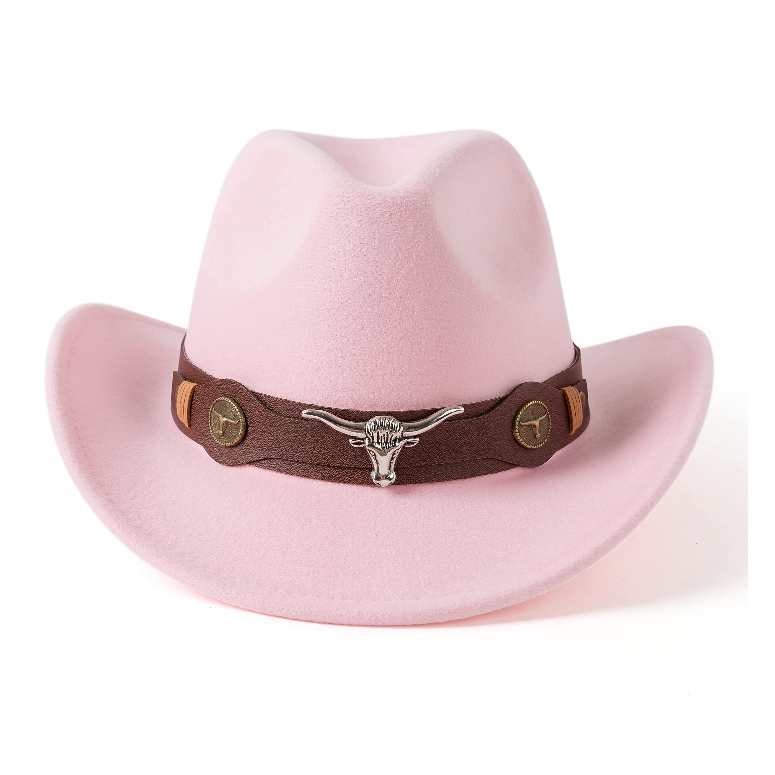 Photo 1 of Gossifan Classic Womens Western Cowboy Cowgirl Hats with Wide Belt Pink