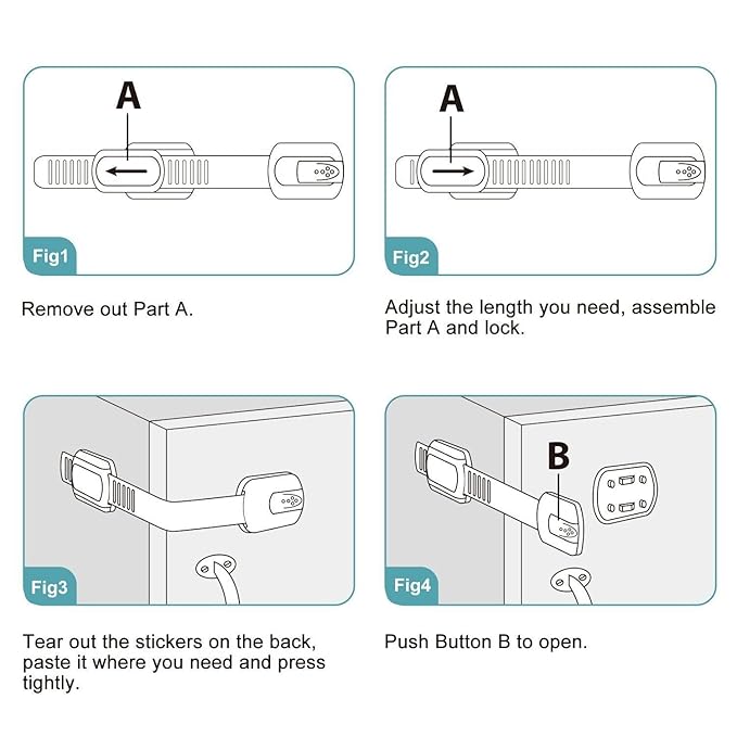 BUYGOO 8 Piezas Bloqueo de Seguridad para Bebés Ajustables Cierre ...