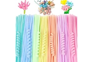 XIAOJING0 100 PCS Chenille Stems for Crafts, Craft Pipe Cleaners s, Thick Pipe Cleaners, Arts Crafts for DIY, Festive Days Decoratio, Craft Projects Creative (Macaron-Color)