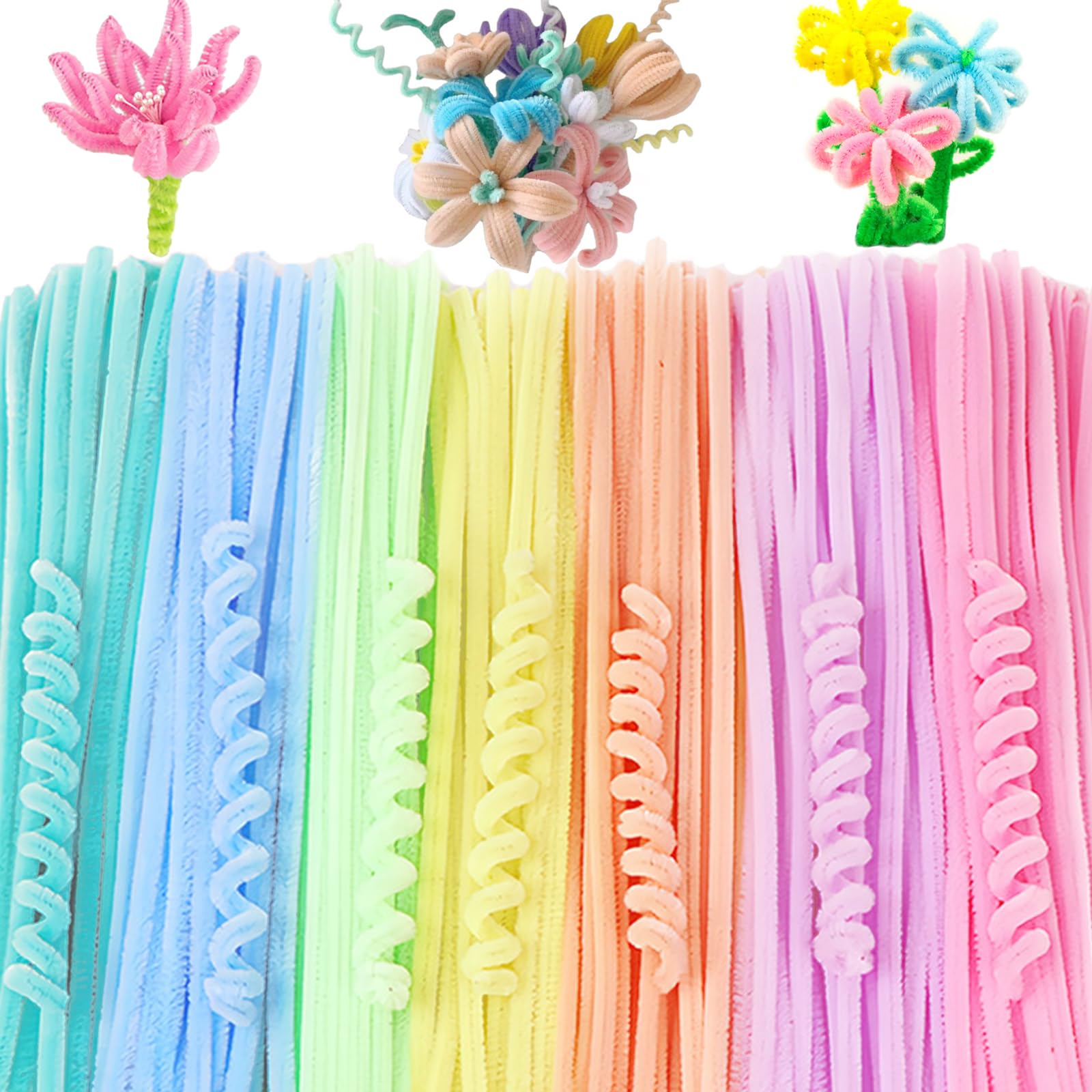Photo 1 of 100 PCS Chenille Stems for Crafts,12inch Craft Pipe Cleaners, Thick Pipe Cleaners, Arts Crafts for DIY, Festive Days Decoratio, Craft Projects Creative (Macaron-Color)
