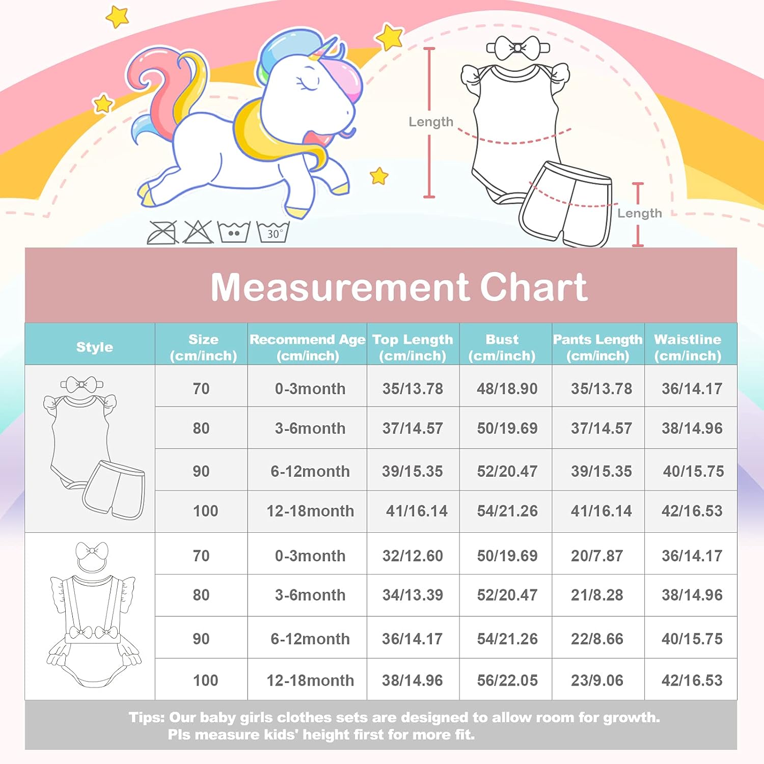 YIRONGWANG Newborn Baby Girls Clothes Romper Shorts Set Summer Bodysuit Jumpsuit 0-18M 3pcs: Clothing