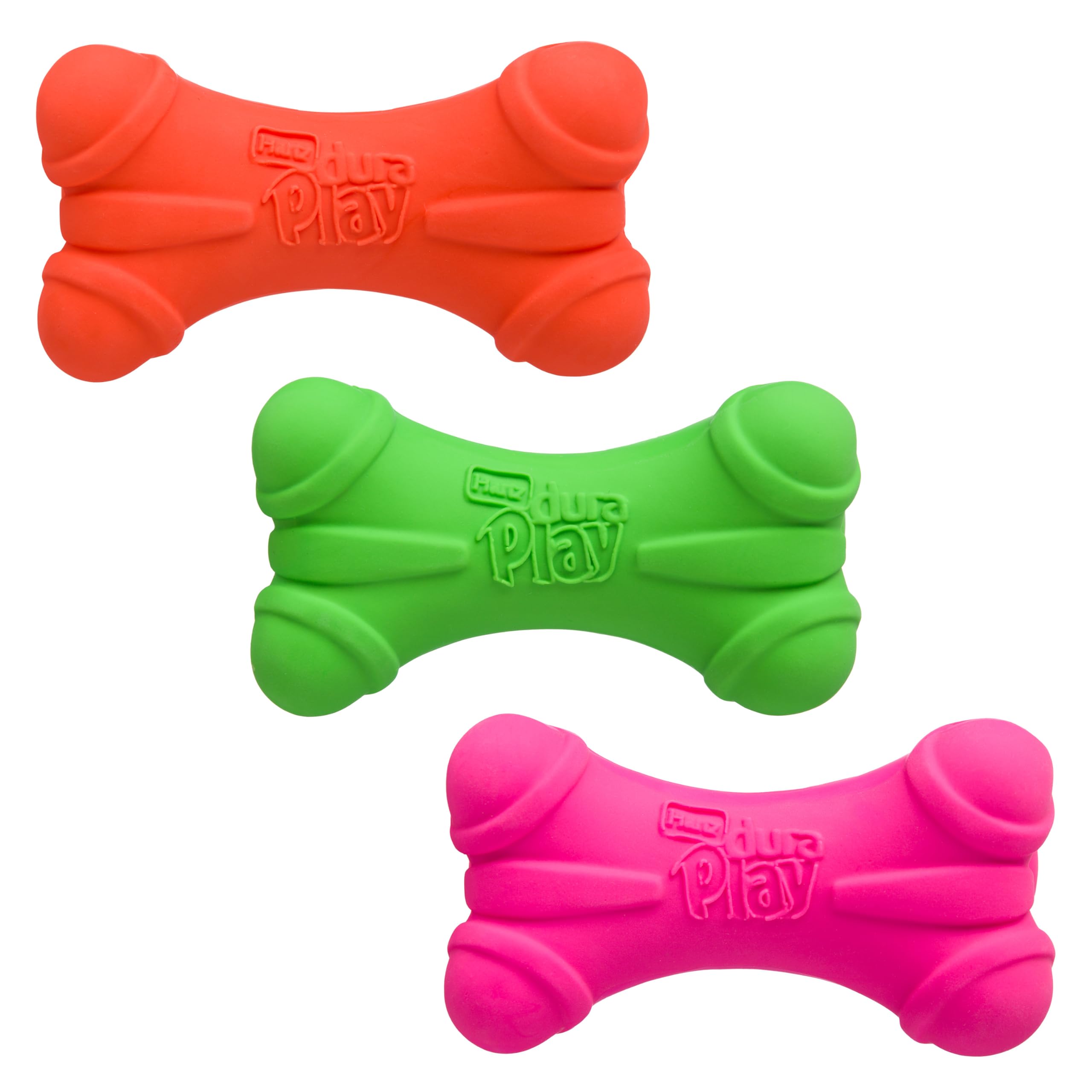 Photo 1 of Hartz DuraPlay Bone Squeaky Latex Dog Toy for Medium Breeds, 3 Pack