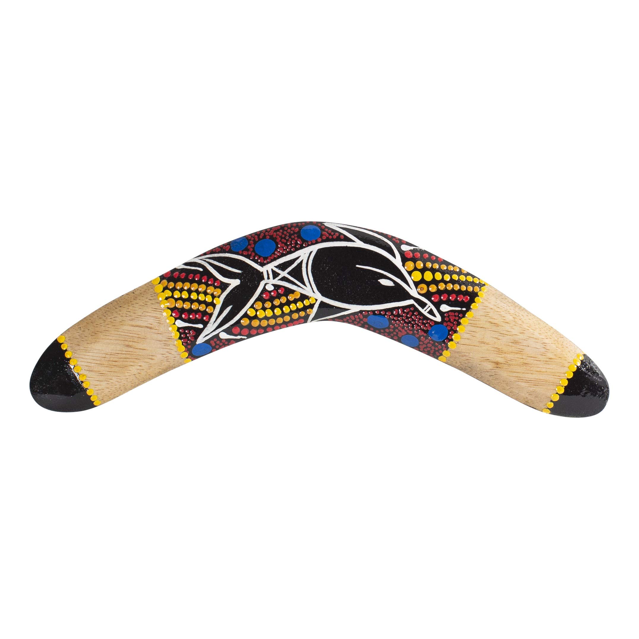 Australian Treasures - Handcrafted boomerang 11.8'' - Dolpin - handpainted - wood