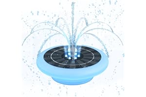 Postlucky 3.5W Solar Bird Bath Fountain Pump RGB Color LED Lights Solar Powered Water Fountain with 6 Nozzle IP66 Waterproof Floating Solar Fountain Pump for Bird Bath Outdoor Pool Garden Pond