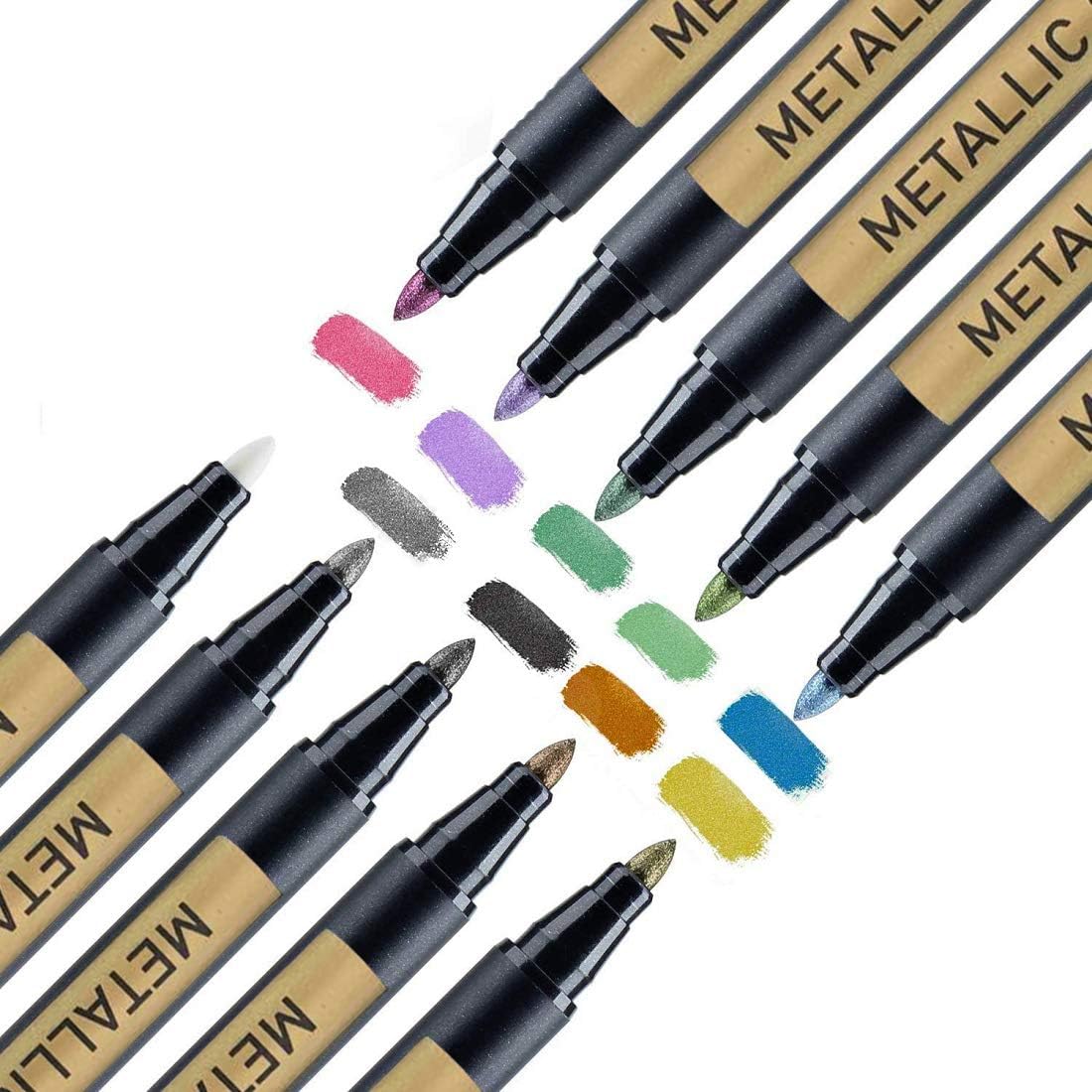 Metallic Marker Pens, Gelanty 10 Colours Metallic Pens Metallic Marker