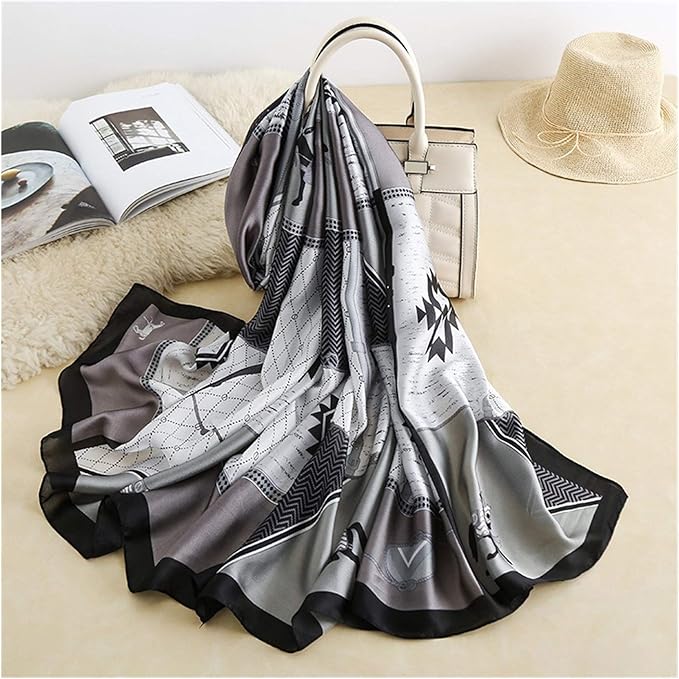Scarf Silk Satin Silk Scarf Ladies Long Decorative Sun Shawl Travel