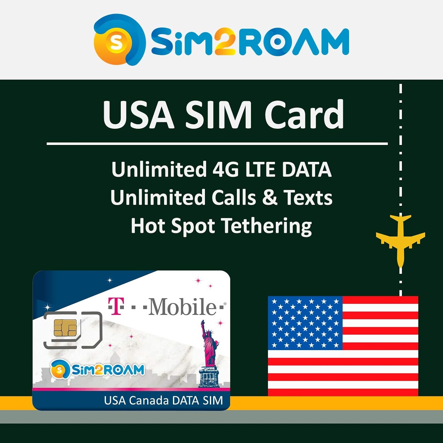 TMobile Carte SIM USA TMobile Unlimited High Speed Data/Appel/SMS