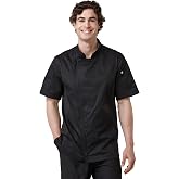 Guolamy Men's Short Sleeve Chef Coat Cool Vent Chef Jacket 2847SJM