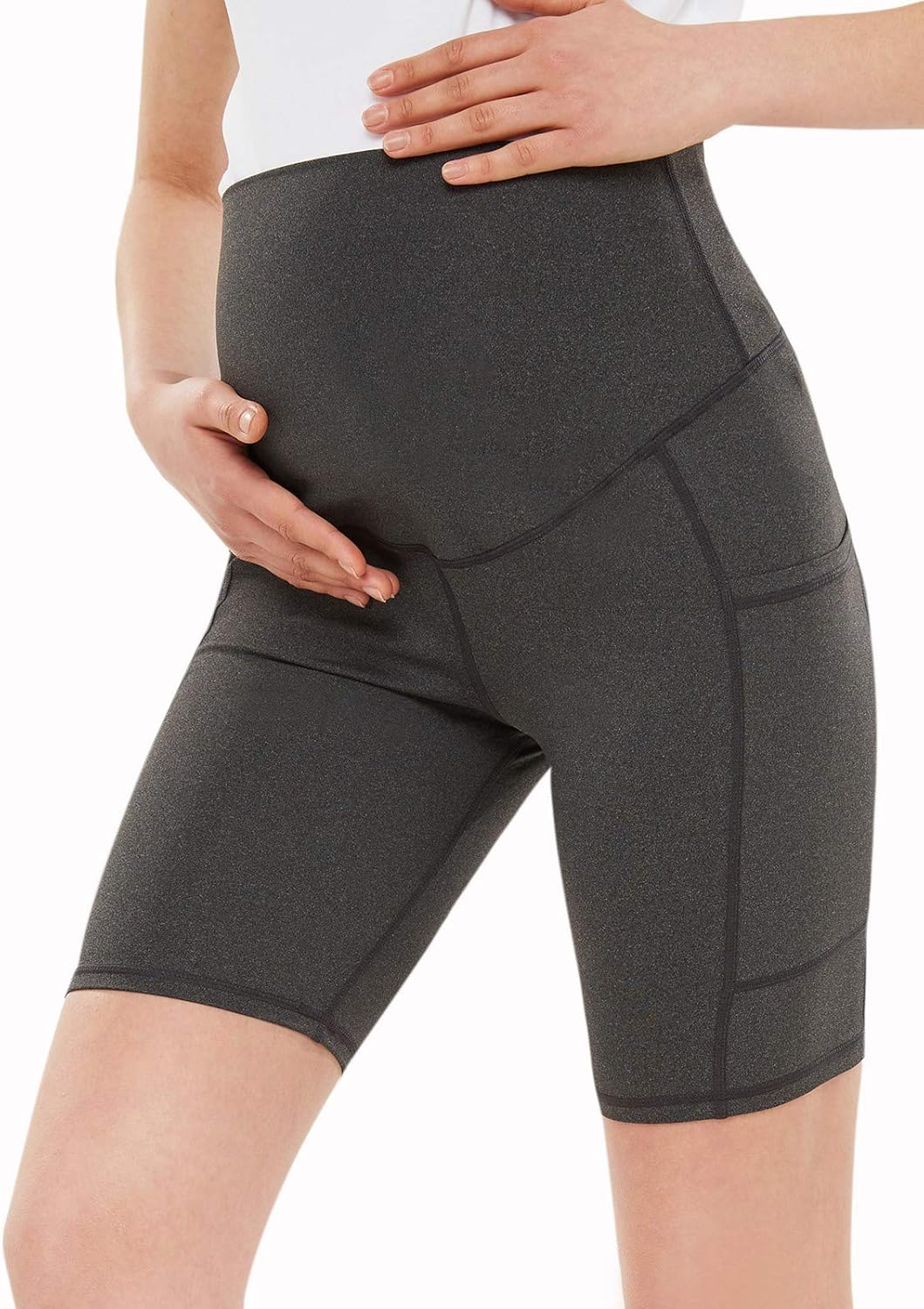Ecavus 8 inch Maternity Yoga Shorts Comfy Workout Running