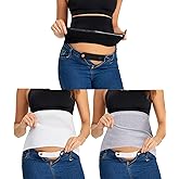 KUNINDOME Combination of Maternity Shirts Extenders and Pants Waist Extenders, Seamless Maternity Belly Band