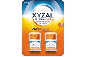Xyzal Allergy Pills, 24-Hour Allergy Relief, Original Prescription Strength,55 Count (Pack of 2)