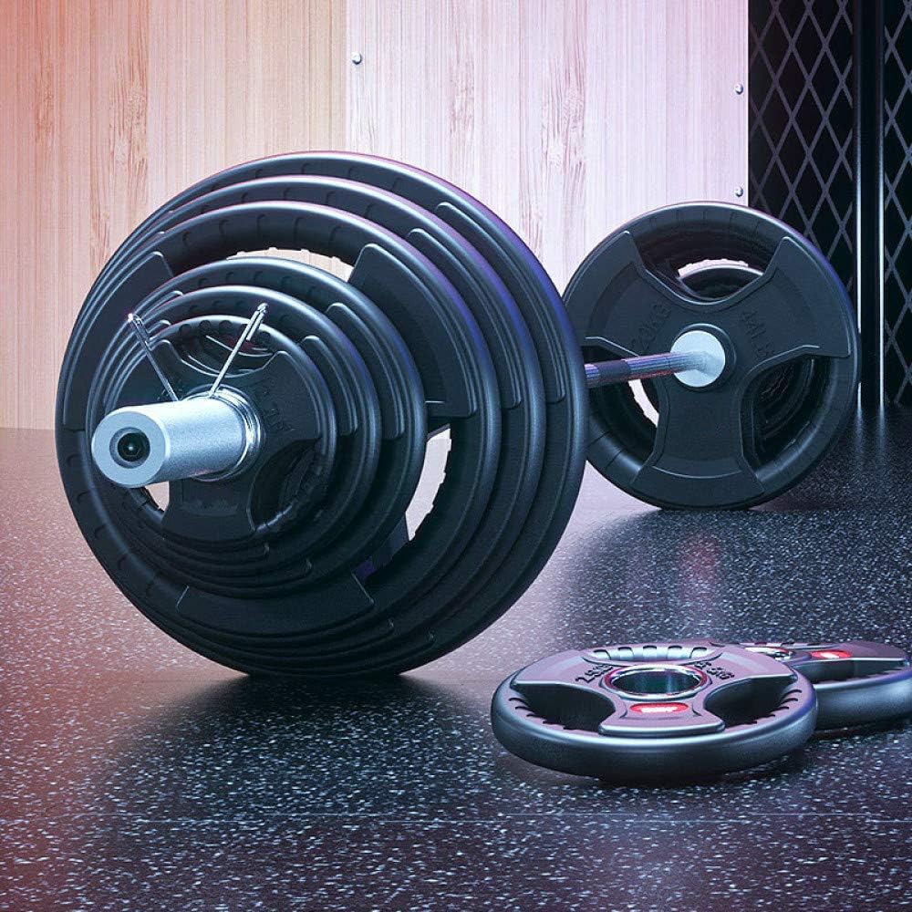 bold hand grab barbell film plastic coated large hole household dumbbell iron core Set barbell combination