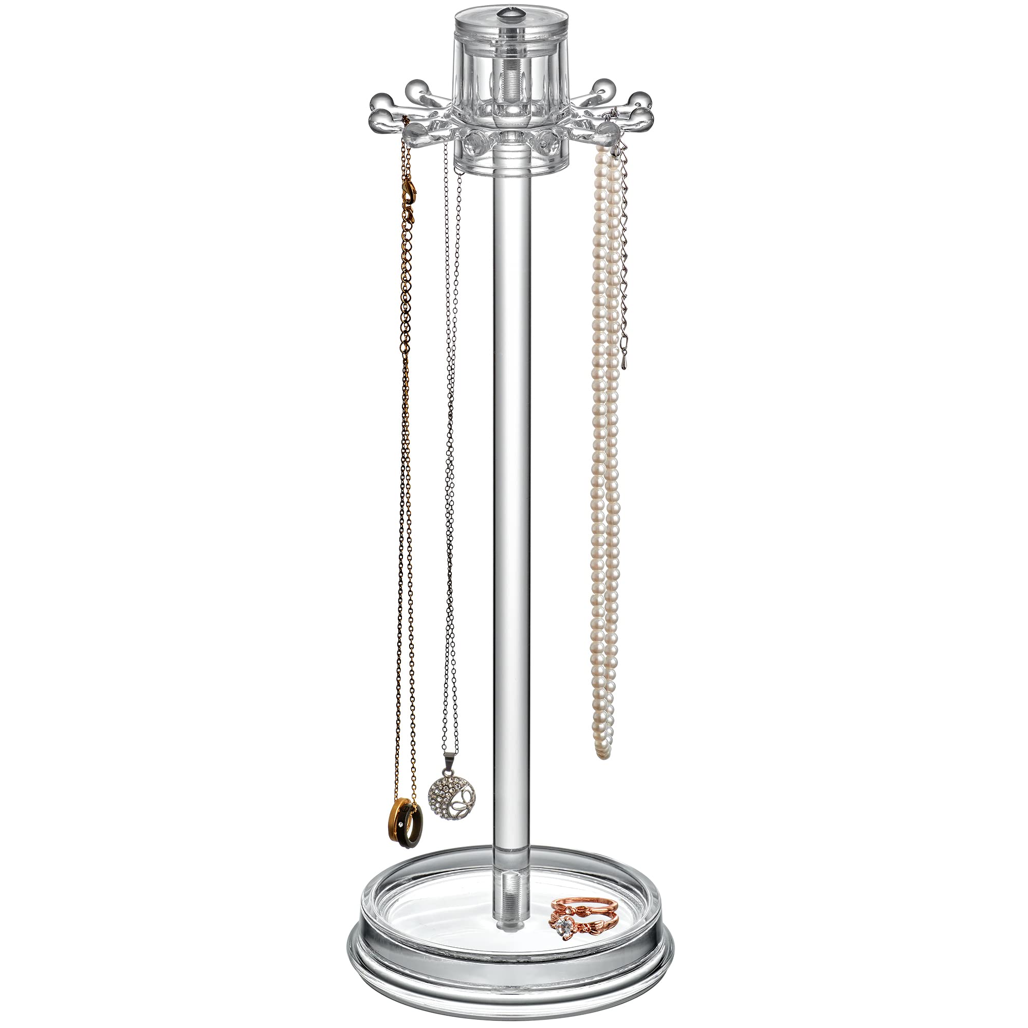 Photo 1 of Amazing Abby - Temptation - Necklace Holder Stand with Spinning Hook Design, Jewelry Organizer Stand, Bracelet Tree Display, Perfect Storage Solution for Necklaces, Bracelets, Rings, and More