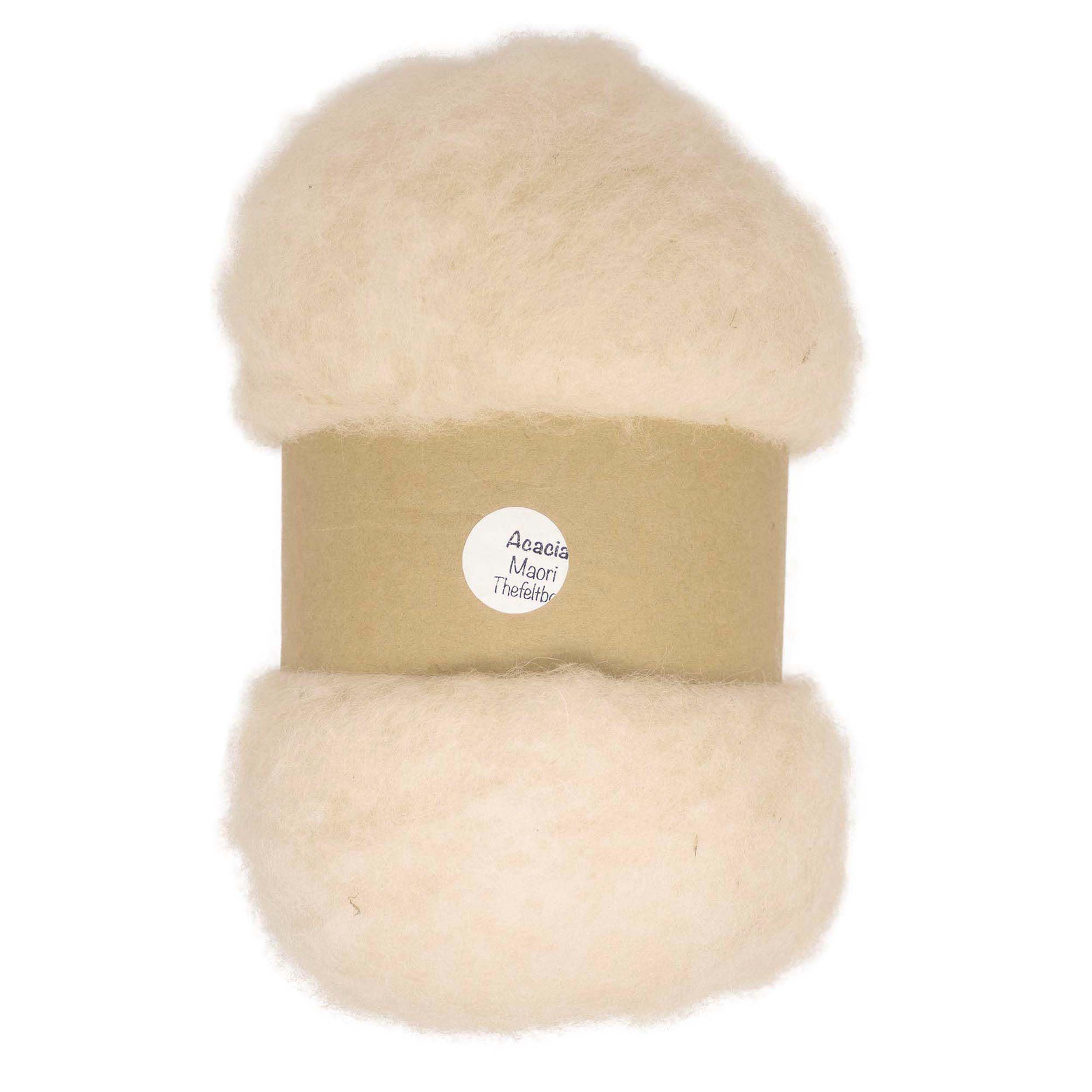 The Felt Box Needle Felting Wool 100g – Flesh Peach Skin Shade- Acacia from Maori Range by DHG– Carded Batt with Short Coarse Fibres – Mulesing-Free NZ Wool for 3D Needle Felting Wet Felting — image 1
