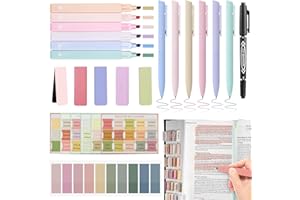 DazSpirit 25Pcs Bible Journaling Kit, 6 Bible Highlighters, 6 Smooth Writing Pens, 90 Bible Tabs, Magnetic Bookmarks, Sticky Notes, Bible Study Supplies, Bible Study Kit for Women