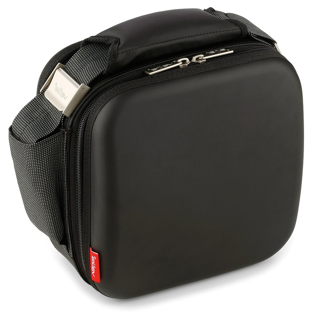 Valira Lunch Bag - Satin, Including 2 airtight containers Made in Spain, Color Black