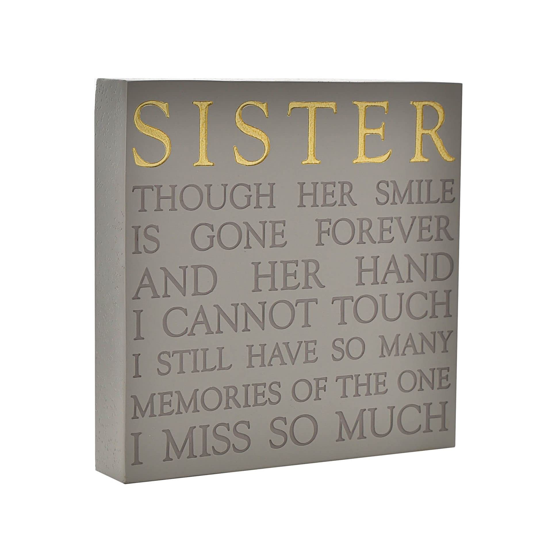 Grey Square Memorial Plaque by Thoughts of You - Sister