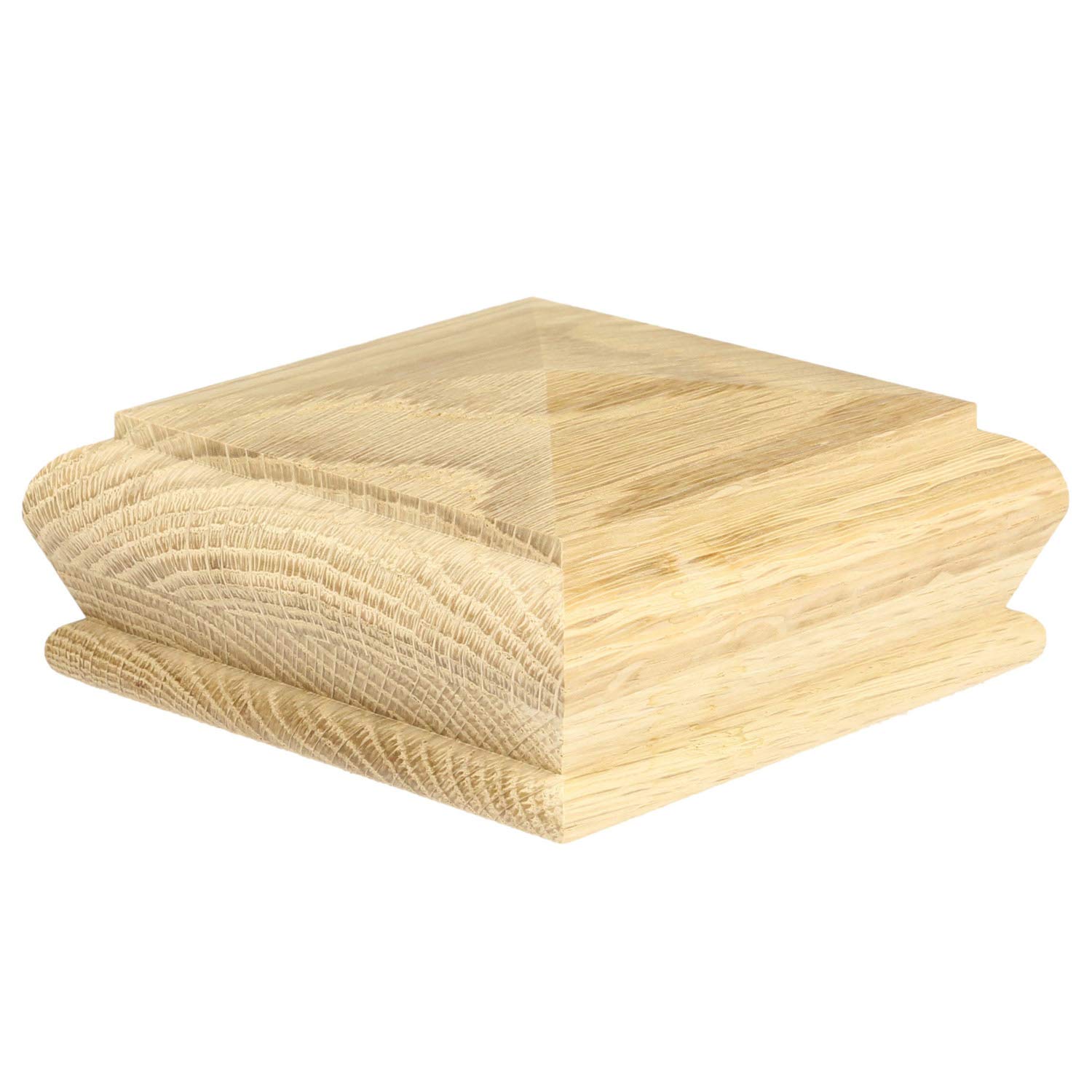 Oak Pyramid Newel Cap – 70mm Square Post Cap for Staircases & Banisters – Unfinished Solid Oak