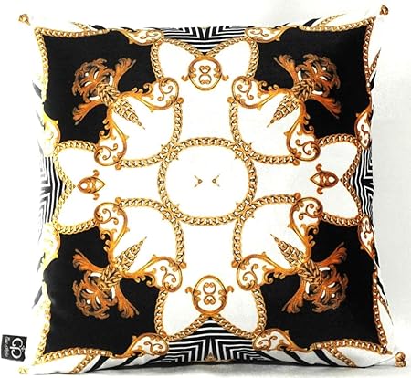 Amazon De Casa Padrino Barock Kissen Paris Schwarz Weiss Gold 45 X 45 Cm Feinster Samtstoff