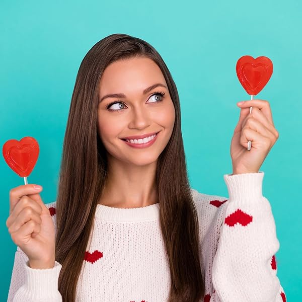 VALENTINES DAY LOLLIPOPS RED DOUBLE HEART SHAPED CHERRY FLAVORED, INDIVIDUALLY WRAPPED (120-PACK)